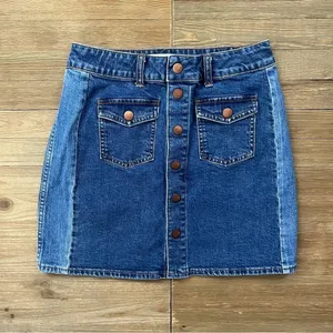 Madewell Straight Denim Mini Skirt: Pieced Edition thumbnail 4