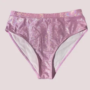 NWT Pink Holographic High Waist Bikini/Dance Bottoms‎ – Large thumbnail 5