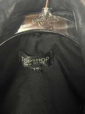 Topshop Black Faux Leather Moto Biker Jacket Y2K Indie Sleaze US 4 thumbnail 5