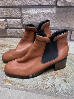 Rieker Chelsea Leather Ankle Boots in Brown Leather Black 39 8.5 thumbnail 3