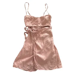 REFORMATION Playa Linen‎ Cutout Mini Dress Light Pink Sz 6 thumbnail 2