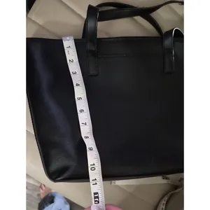 Michael Kors Black Leather Tote Bag Shoulder Purse thumbnail 12