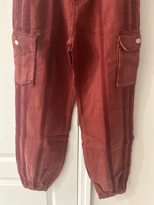 POL End Zone Vintage Wash Joggers In Brick Size Small thumbnail 5