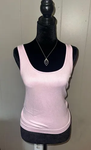 A New Day Pink Ribbed Tank thumbnail 1