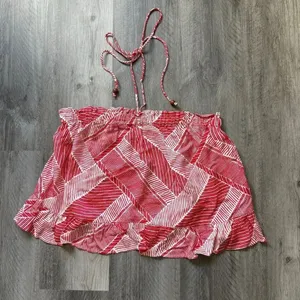 Anthropologie Maeve Halter Ruffle Top Red White Large Boho Vacation thumbnail 2