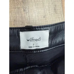 Wilfred Women's Size 0 Black Faux Leather High Rise Straight Leg Pants thumbnail 5