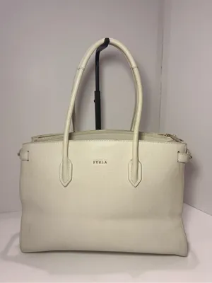 Furla Ivory Saffiano Leather Structured Tote Bag thumbnail 2