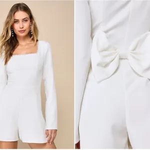 LULUS Bachelorette Engagement Bridal Shower Sexy Chic Honeymoon Pearls Romper thumbnail 4
