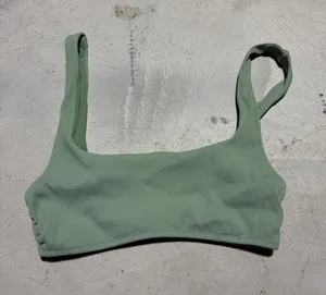 Aerie scoop Ribbed Sage Green Bikini Top small thumbnail 1