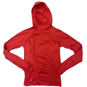 Athleta Hoodie Size M Pullover Long Sleeve‎ Orange Running Stretch Tracker thumbnail 1