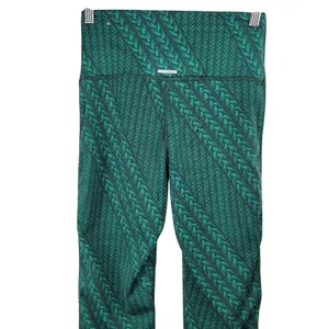 Aerie Women's High Waisted Leggings Green Cable Knit‎ Print Size Medium thumbnail 4