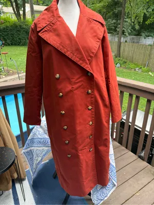 Club Monaco Ohdette Brick Red Long Trench Coat Women’s M Medium MSRP $329 thumbnail 2
