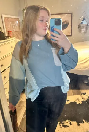 Boutique Blue Long Sleeve Top thumbnail 3