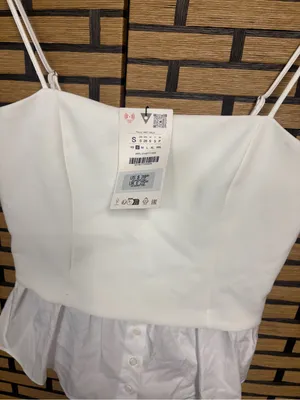 Zara white tank top size small thumbnail 4