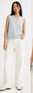 ✨Aritzia TNA Moore Sweater Dune Blue Sz Large Vest✨ thumbnail 1