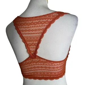 Victoria's Secret Floral Lace Racerback Bralette Size S Burnt Orange Loungewear thumbnail 10