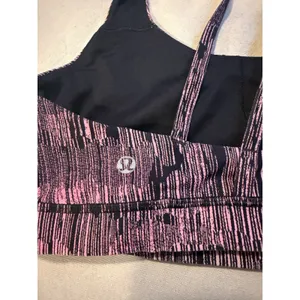 Lululemon Energy Bra Downpour Electric Coral Black Pink Workout Yoga No Pads 10 thumbnail 7