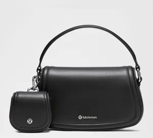 Lululemon NWT Leather Alternative Cactus Mini Bag 1.2L Black & Silver Hardware thumbnail 1