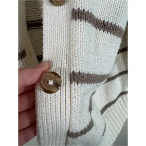 Jenni Kayne Cream Tan Chunky Knit Cardigan Sweater Womens S Oversized Casual thumbnail 9