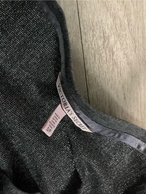 Victoria's Secret Gray Metallic Long Sleeve Henley Top thumbnail 2