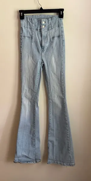 We The Free Free People High Rise Flare Jeans Size 26 thumbnail 1