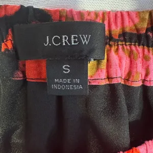 J Crew Size-S-M Tiered Midi‎ Skirt Pink Palm Tropical Print thumbnail 2