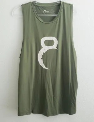 Zyia Active Olive Sleeveless Kettle Moon Muscle Tank Top thumbnail 2