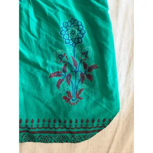 Oliphant Blouse Womens XS Ruffle Green Floral Puff Sleeve Tuckerneck thumbnail 4