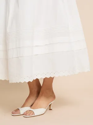 NWT Few Moda Beth Skirt size 0 o.p.t white cotton eyelet maxi midi skirt thumbnail 4