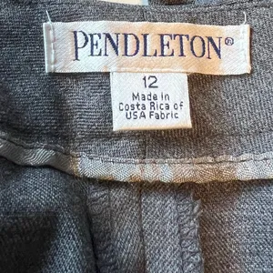 Pendleton Virgin Wool Pants Gray Slacks Trousers Sz 12 Work Professional Preppy thumbnail 4
