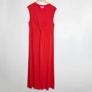 NWT The Occasion By Old Navy Orange Twist Front Long‎ Maxi Dress Large Stretchy thumbnail 2