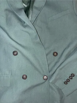 Zara Double-Breasted Blazer in Sage Green thumbnail 3