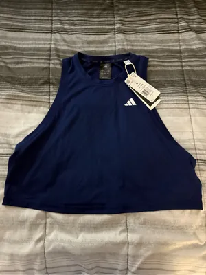🌟NWT Adidas Women’s Navy BOXY Tank Top Blue Size L thumbnail 6