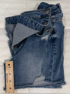 Judy Blue Dark Blue Distressed Denim Skort Size Small thumbnail 7