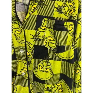Dr. Seuss The Grinch Plaid Christmas 2‎ piece Pajama Set Women's Medium NWT thumbnail 5