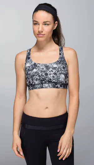 Lululemon Energy Bra Flowabunga Black Angel Wing / Black thumbnail 1
