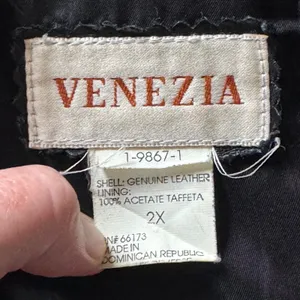 VTG Venezia 2X Black Leather Suede Trench Coat Western Matrix Goth 90s Mob Wife thumbnail 5