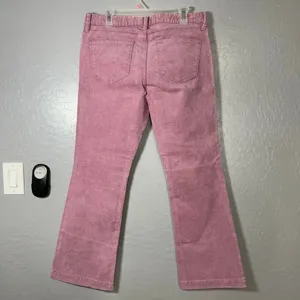 NWT Gap Pink Corduroy Long & Lean Low Rise Jeans 32/14 S Flare Bootcut 815696 thumbnail 2