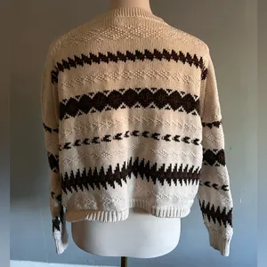 Polo Ralph Lauren Oversized Geometric-Motif Cropped Sweater | Size: M thumbnail 5