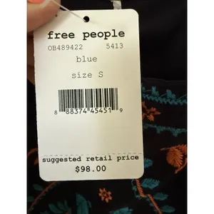 FREE PEOPLE FLIRT ALERT‎ TUBE TOP Black Turquoise Orange WOMEN'S Small thumbnail 4