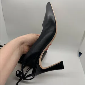 Deltan Juliana Leather Ankle Tie Pumps Black Size 9.5 thumbnail 5
