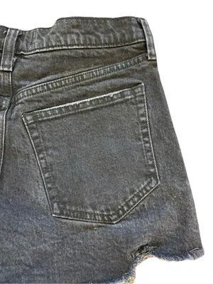 Abercrombie & Fitch High Rise Mom Shorts Black Distressed Denim Size 27 / 4 thumbnail 6