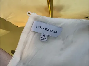 Lost + Wander White Crochet Check Mini Dress With Pockets thumbnail 6