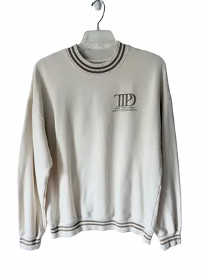 The Tortured Poets Department Taylor Swift Cream Tan Sweatshirt size medium thumbnail 2