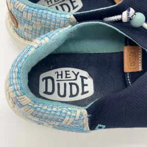 Hey Dude Navy Blue Wendy Funk Jacquard Slides Slip-On Easy Beaded Women's size 6 thumbnail 6