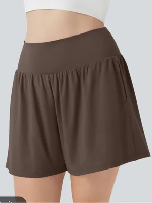 Halara SoftlyZero™ Airy Super High Waisted 2-in-1 InstantCool Yoga shorts thumbnail 1