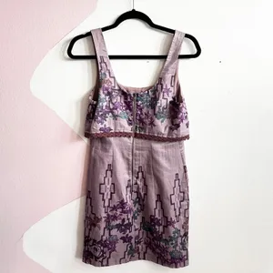 Free People Aztec Print Dress Boho‎ Bohemian Festival Dreamy Retro Sz 0 thumbnail 2