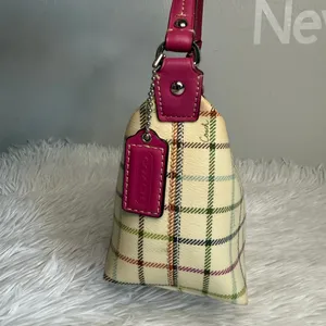 y2k COACH Heritage Plaid Mini Purse Shoulder Bag Wristlet thumbnail 6