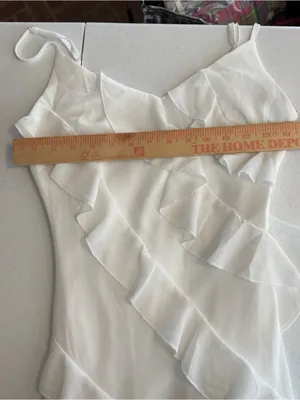 Petal & Pup Ciao Ruffles Maxi Dress in white size small bridal engagement‎ vacay thumbnail 6