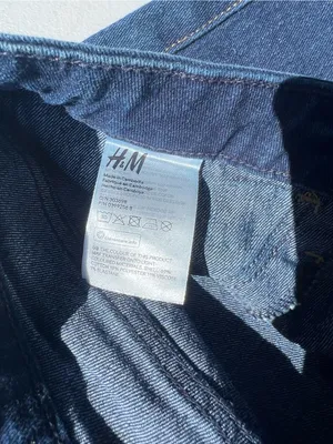 H&M Two-Tone Dark Blue Straight Leg Jeans thumbnail 3